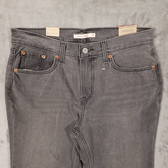 Levi's Jeans Low Pro Straight women's 29 grey denim red tab NEW NWT 90's‎ retro - Picture 2 of 13